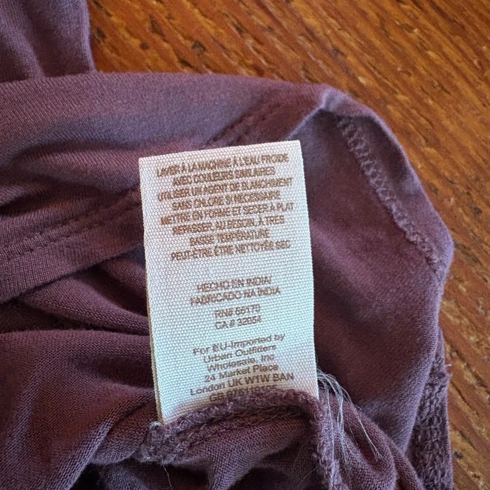Free People Roxie Purple Long Sleeve Sheer Detailed Blouse Size XS